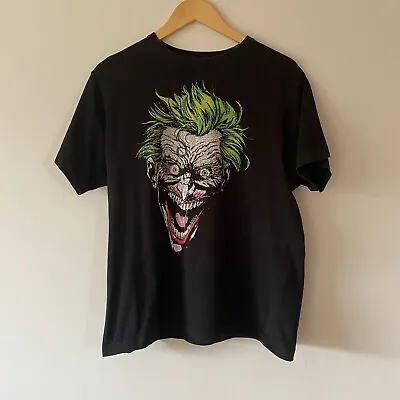 Buy DC Comics BATMAN T Shirt Joker Short Sleeve Black Retro Marvel Gotham Size Large • 9.99£