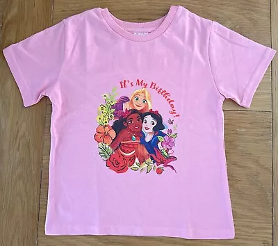 Buy Disney - Princess T-shirt - It's My Birthday - Pink - Age 4 Years - New • 6.40£