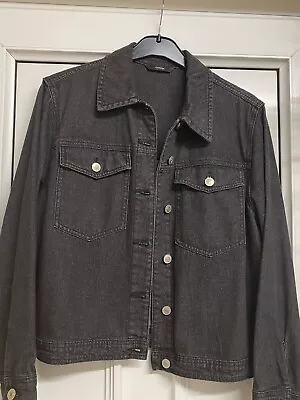 Buy Ladies Dark Grey Denim Jacket Size 12 • 10£