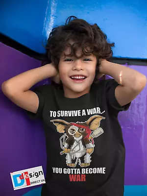 Buy  Gizmo Gremlins War Rambo T-Shirt Boys Girls Movie Retro Tee Children Gift Kids • 9.99£