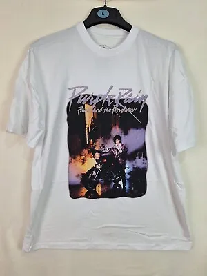 Buy Prince And The Revolution Unisex Band Tee White T-Shirt Purple Rain S Oversized • 12.99£
