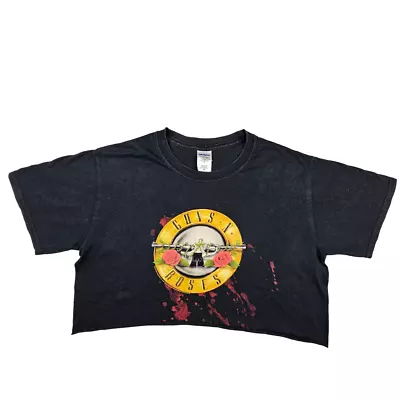 Buy Gildan Guns N Roses Crop T Shirt Size M Black Womens Cut Off Band Tee • 16.99£