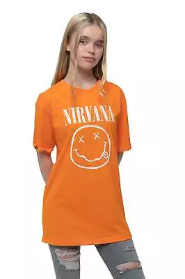 Buy Nirvana Kids White Grunge Smile T Shirt • 12.94£