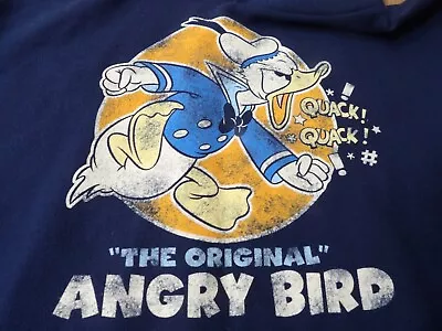 Buy Disneyland Donald Duck Angry Bird Hoody Top Blue Hanes Size Large Disney Resorts • 24.99£