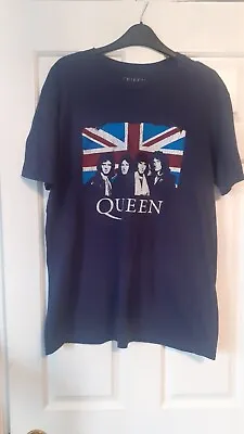 Buy Queen Mens T Shirt Large Union Jack Blue Official 2019 Cotton  • 11.99£