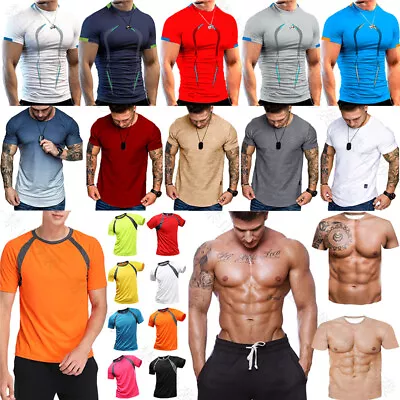 Buy New Mens Breathable T Shirt Cool Dry Sports Performance Running Wicking Gym Top • 10.79£