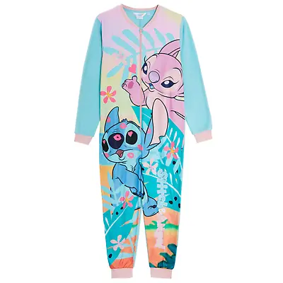 Buy Disney Stitch And Angel All In One Pyjamas For Kids Lilo Fleece Pjs Nightwear • 13.95£