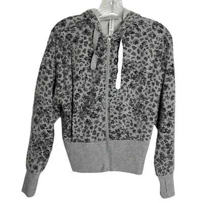 Buy Athleta Balance Hoodie Gray Leopard Print Women's XXS Thumbholes Pockets • 36.47£