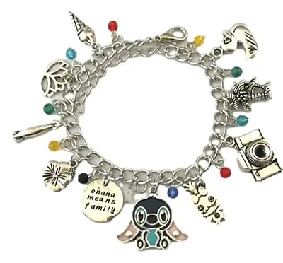 Buy Lilo & Stitch Bracelet Charm Silver Pendants Girls Gift Jewellery Blue Lilo  • 6.99£