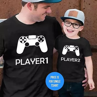 Buy T-Shirt Father's Day Dad Birthday Gift Matching Kids Set Gamer Daddy Son Tops • 7.99£