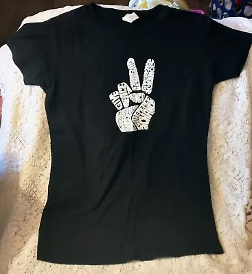 Buy Black Women's Short-Sleeve T-Shirt Size M/L John Lennon Give Peace A Chance • 14.17£