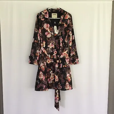 Buy L'Agence Atticus Floral Print Trench Coat S Long Sleeve Tie Waist Women Preppy • 168.61£