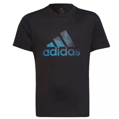 Buy Adidas T-Shirt Kids Black Sports Tee Short Sleeve T Shirt Running Tee Casual Top • 12.99£