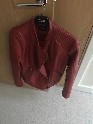 Buy PEPE JEANS London Faux Leather Jacket Red - Size Large • 24.98£