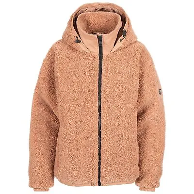 Buy Trespass Womens Casual Sherpa Jacket Adjustable Hood 2 Zip Pockets Burly • 27.99£