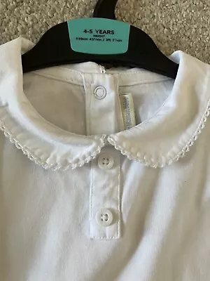Buy Jojo Maman Bebe 4-5 Girls Peter Pan Collar Cream Long Sleeve T Shirt  • 2£