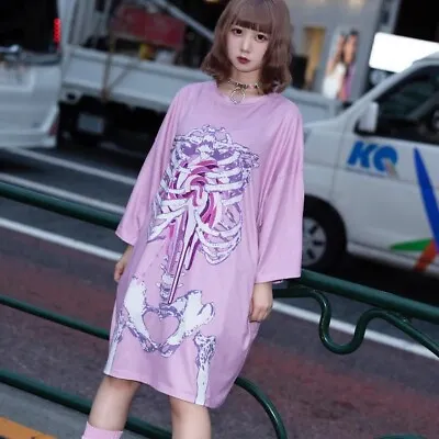 Buy ACDC Rag Pink Lollipop Skeleton Oversize T-shirt Harajuku • 35£