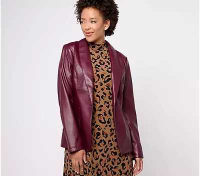 Buy NEW Susan Graver Women's Jacket Sz REG 12 Reg Faux Leather RAISIN • 31.69£