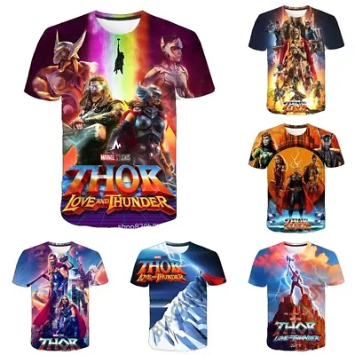 Buy Kids Boys Marvel Thor Love And Thunder Casual Short Sleeve T-Shirt Tee Top Gift • 7.74£