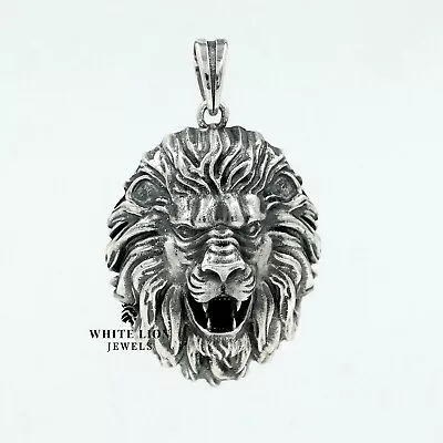Buy Roaring Lion King Head Men's 925 Silver Biker Rider Animal Pendant Gift • 99.19£