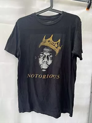 Buy The Notorious B.I.G. Mens Band T-Shirt Black Size Medium Gold Crown Graphic • 14.99£
