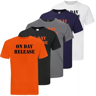 Buy On Day Release T-Shirt Prison Prisoner Jail Costume Crime Funny Gift HPM Uniform • 10.99£