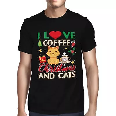 Buy 1Tee Mens I Love Coffee, Christmas And Cats! T-Shirt • 7.99£