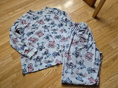 Buy (2732) Primark Womens Blue Stitch Pyjamas Set Size S • 4.99£