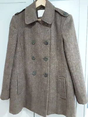 Buy House Of Bruar 100% Wool Jacket Coat SIZE UK 16 Houndstooth Check Brown MADE UK • 55£