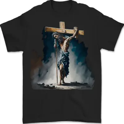 Buy Jesus Christ Carrying His Cross Mens T-Shirt 100% Cotton • 8.47£