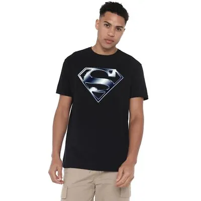Buy Dc Comics Mens T-Shirt Superman Metallic Logo Top Tee S-2XL Official • 13.99£