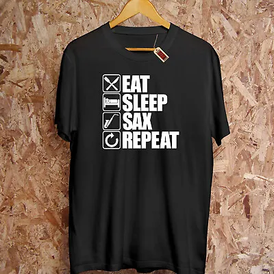 Buy Eat Sleep SAX Repeat T-Shirt Music Band Saxophone Orchestra Instrument Hoodie • 12.95£