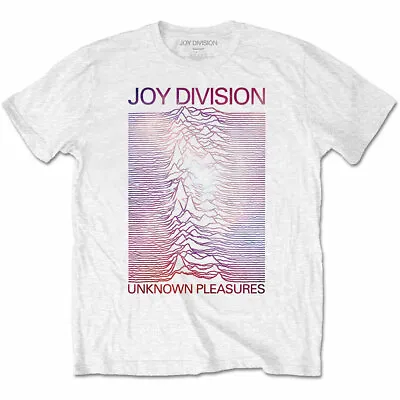 Buy JOY DIVISION  - Unisex T- Shirt -  Unknown Pleasures Gradient - White  Cotton  • 16.99£