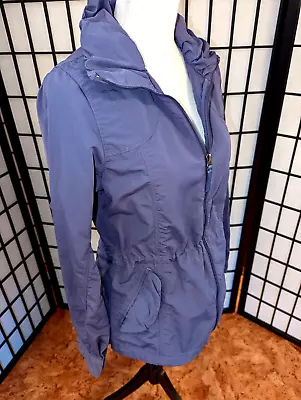 Buy Eddie Bauer Purple Travex Windbreaker Jacket Ruffle Collar Pockets Sz M Full Zip • 23.97£