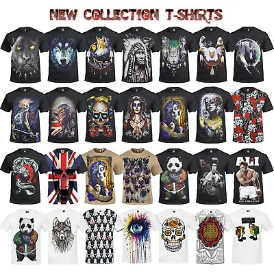 Buy Rock Metal Skull Dragon Funny Bruce Lee Biker Wolf Panther T-shirt Tops Tee Sub • 12.99£