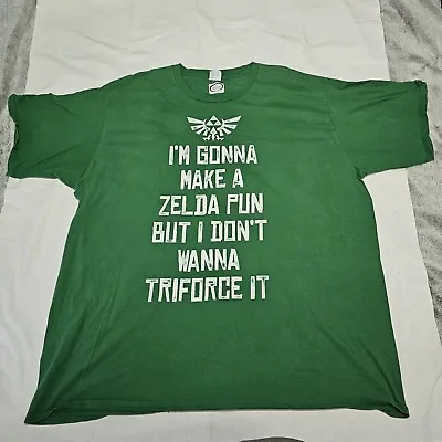 Buy  I'm Gonna Make A Zelda Pun But I Don't Wanna Triforce It  Green T-Shirt 3XL • 13.56£