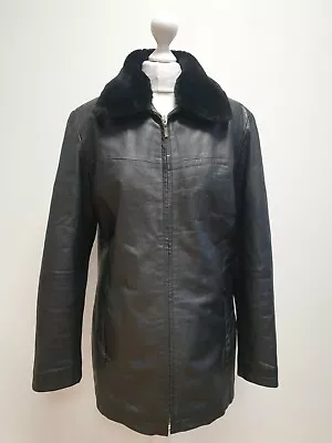 Buy Y417 Womens Black Faux Fur Collar Full Zip Lightweight Jacket Uk M Eu 38 • 19.99£