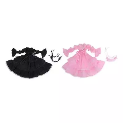 Buy Gothic Lace Dress With Headband /3 60cm Night Lolita Dolls • 18.59£