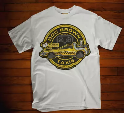 Buy Doc Brown T-shirt Taxi Back To The Future Movie Film Retro Marty Mcfly Tee Sci  • 6.99£