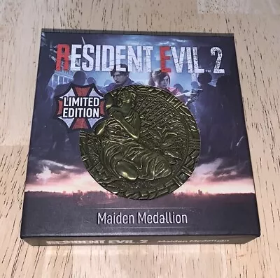 Buy Resident Evil 2 Remake Maiden Embossed Limited Metal Medallion + Stand Fanattik • 9.99£
