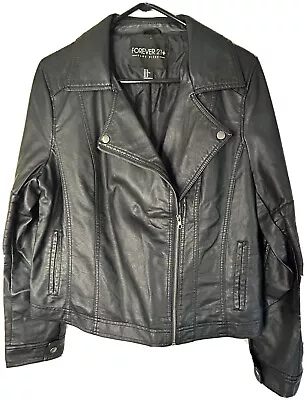 Buy Ladies Forever 21 Black Faux Leather Jacket Size XL EUC • 17.05£