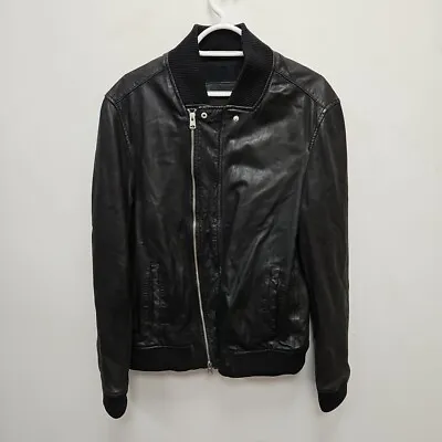 Buy Allsaints Phoenix Biker Punk Bomber Full Zip Leather Jacket Size Small Mens • 99.99£