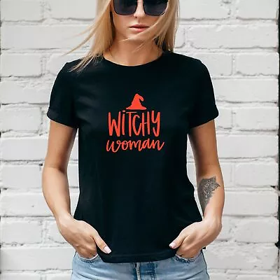 Buy WITCHY WOMAN T-Shirt, Fall, HALLOWEEN Autumn Pumpkin, Ghost, Unisex/Lady Fit #1 • 13.99£