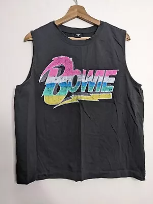 Buy David Bowie Singlet Shirt Womens 16 Black Tour Rock Band Rainbow Graphic Print • 5.69£