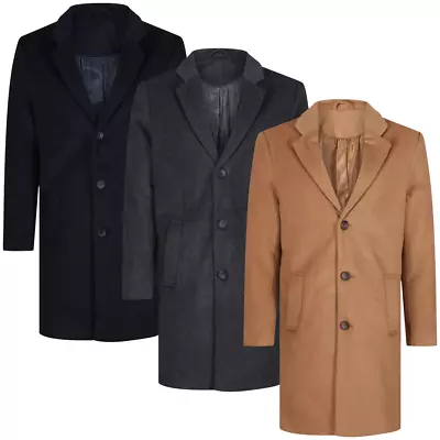 Buy Winter Coat Wool Mens Long Overcoat Covert Jacket Cromby Peaky Blinders * SALE * • 50£