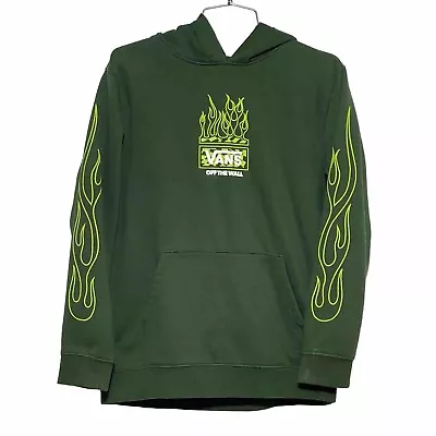 Buy KIDS VANS YOUTH LARGE HOODIE Green Flames Pullover Sweatshirt Skate • 14.64£