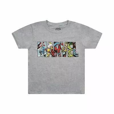 Buy Marvel Kids T-shirt Logo Avengers Characters Grey 7-13 Years Official • 9.99£