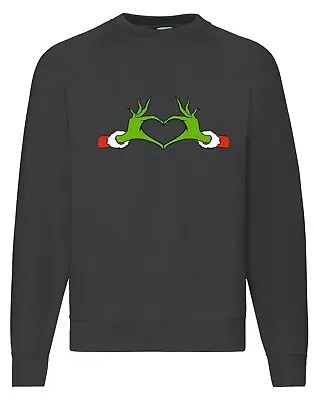 Buy Heart Christmas Jumper Grinch Hands Inspired Sweatshirt Funny Xmas Gift • 16.99£
