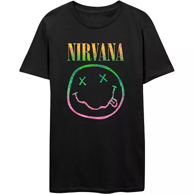 Buy Nirvana Sorbet Smiley Black Large Unisex T-Shirt Official  NEW • 16.99£