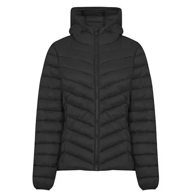 Buy Women's Coat SoulCal Micro Bubble Full Zip Hooded Jacket In Black • 21.99£